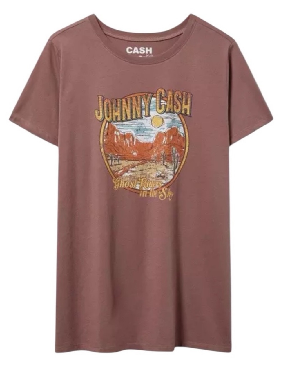 Torrid Johnny Cash Rose Taupe Classic Fit Cotton Crew Neck Band Tee